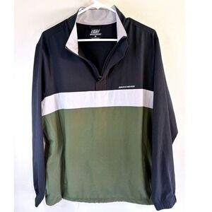 Skechers Windbreaker Pullover Mens Medium Colorblock Y2K Sportcore Quarter Zip
